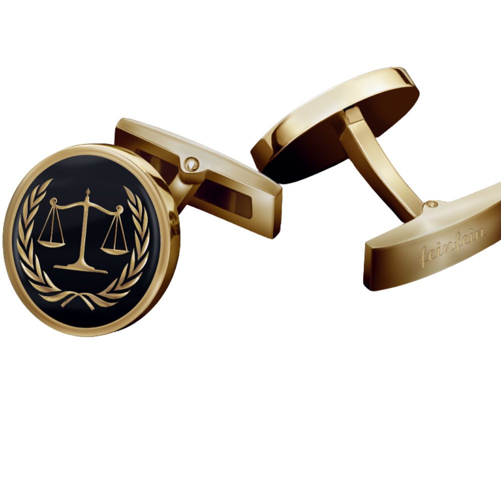 Scales of Justice Round Cufflinks for Men | Gold-Plated Law-Themed Cufflinks | Ideal Gift for Lawyers, Judges, Law Graduates, Legal Professionals