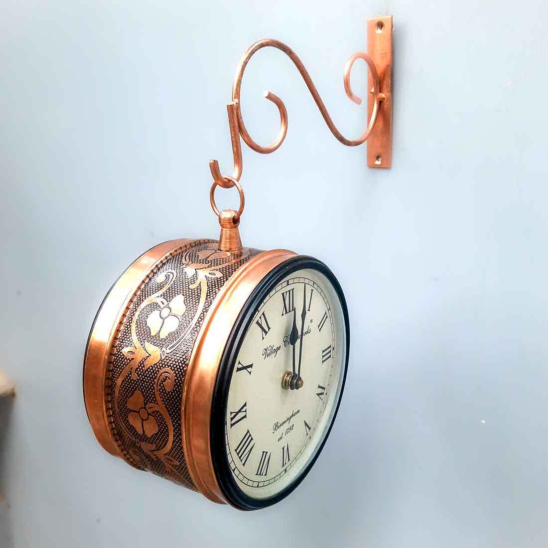 Mosaki Victorian Station Clock | Vintage Double-Sided Railway Wall Clock