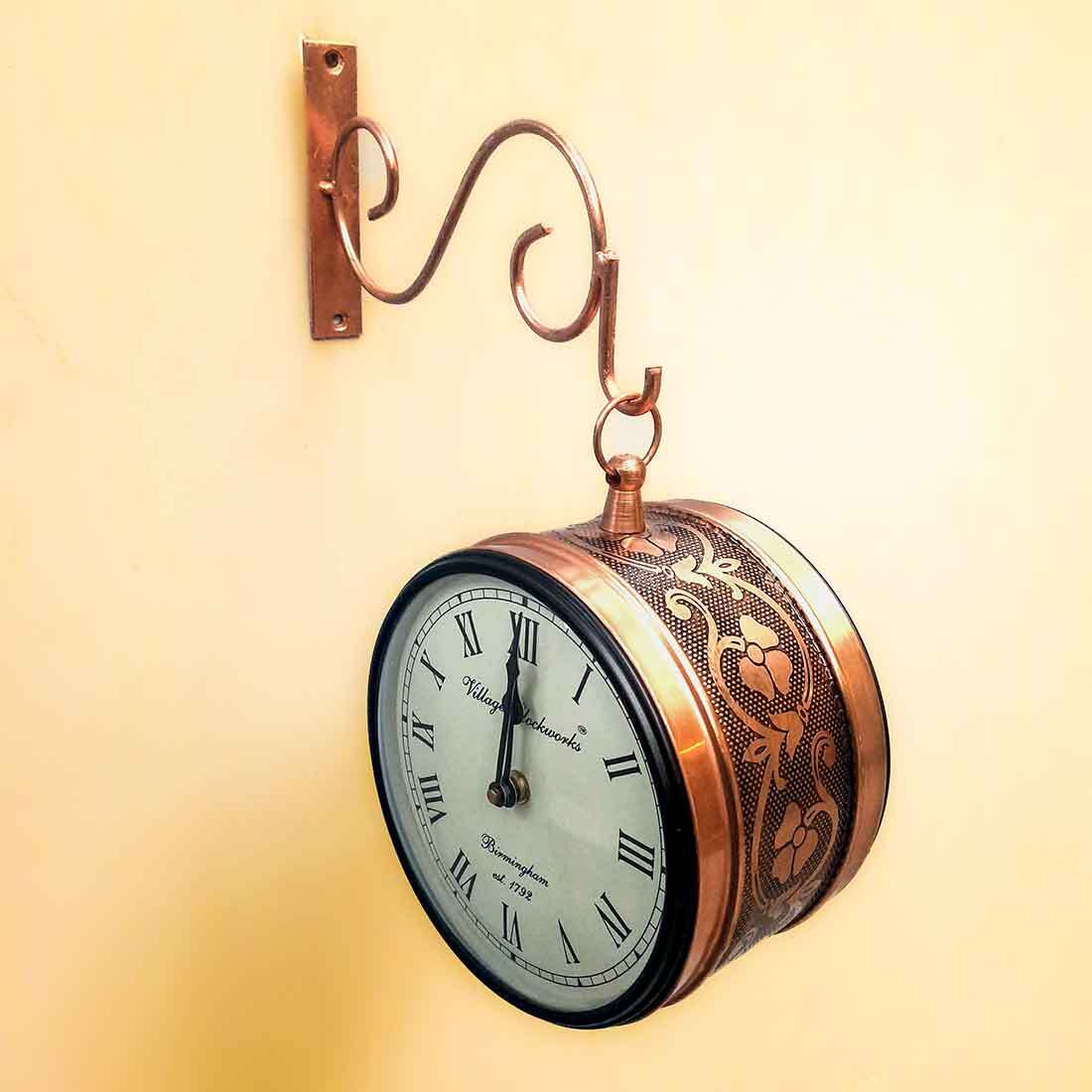 Mosaki Victorian Station Clock | Vintage Double-Sided Railway Wall Clock