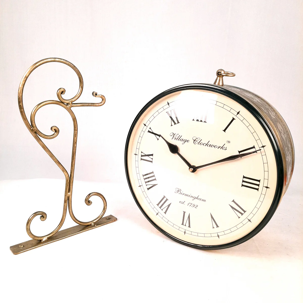 Mosaki Victorian Station Clock | Vintage Double-Sided Railway Wall Clock