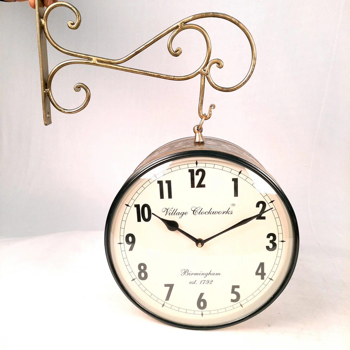 Mosaki Victorian Station Clock | Vintage Double-Sided Railway Wall Clock