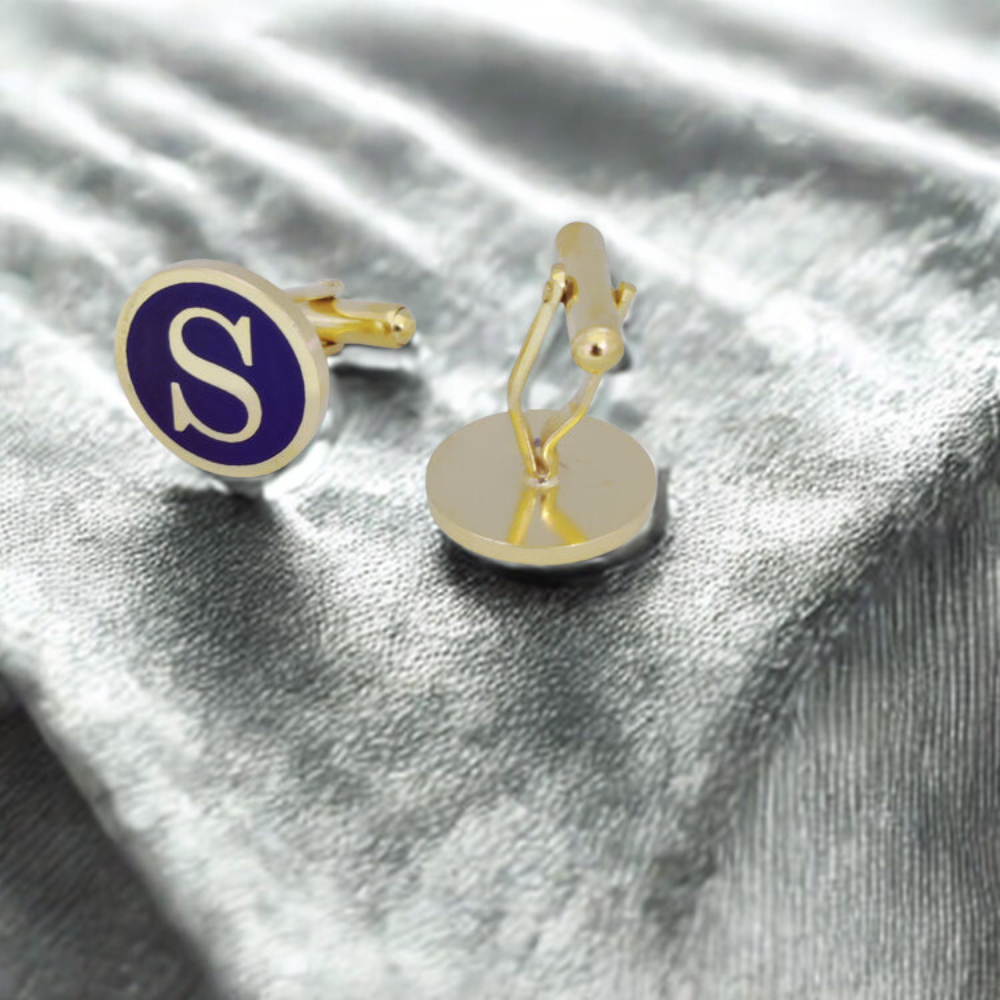 Personalized 18K Gold Plated Alphabet Cufflinks | for Gifting, Wedding, Formal Wear