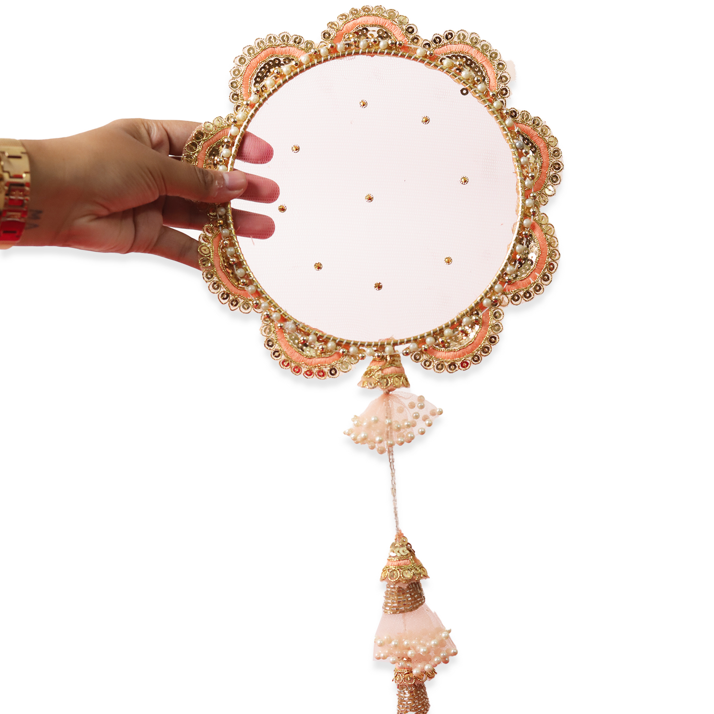 MOSKAI Pink Dots Thali Set | Traditional Decorative Pooja Thali