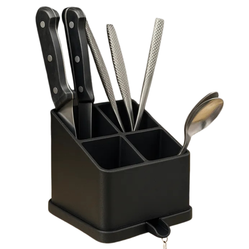 3D Printed Cutlery Holder with Water Drainage | Kitchen Organizer | Eco-Friendly 3-PLA Material