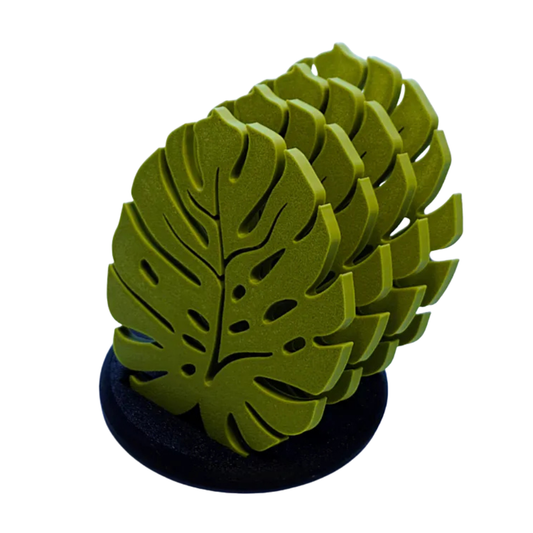 Moskai 3D Printed Monstera Leaf Coaster Set of 4 | Eco-Friendly PLA Material