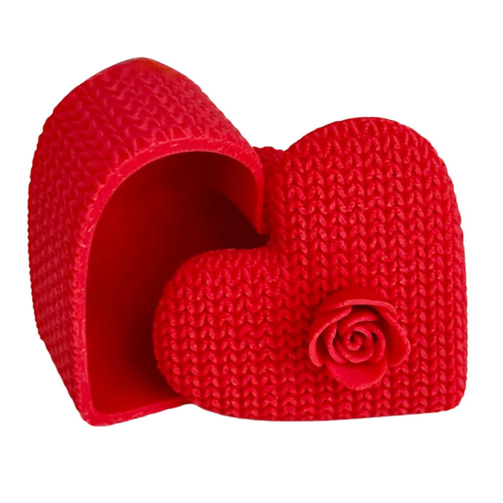 3D Printed Heart Shape Jewellery Box | Red Rose Design Organizer | Moskai Love Valentine Collection