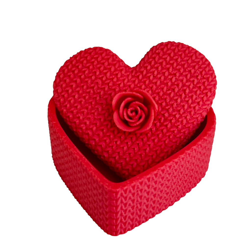 3D Printed Heart Shape Jewellery Box | Red Rose Design Organizer | Moskai Love Valentine Collection