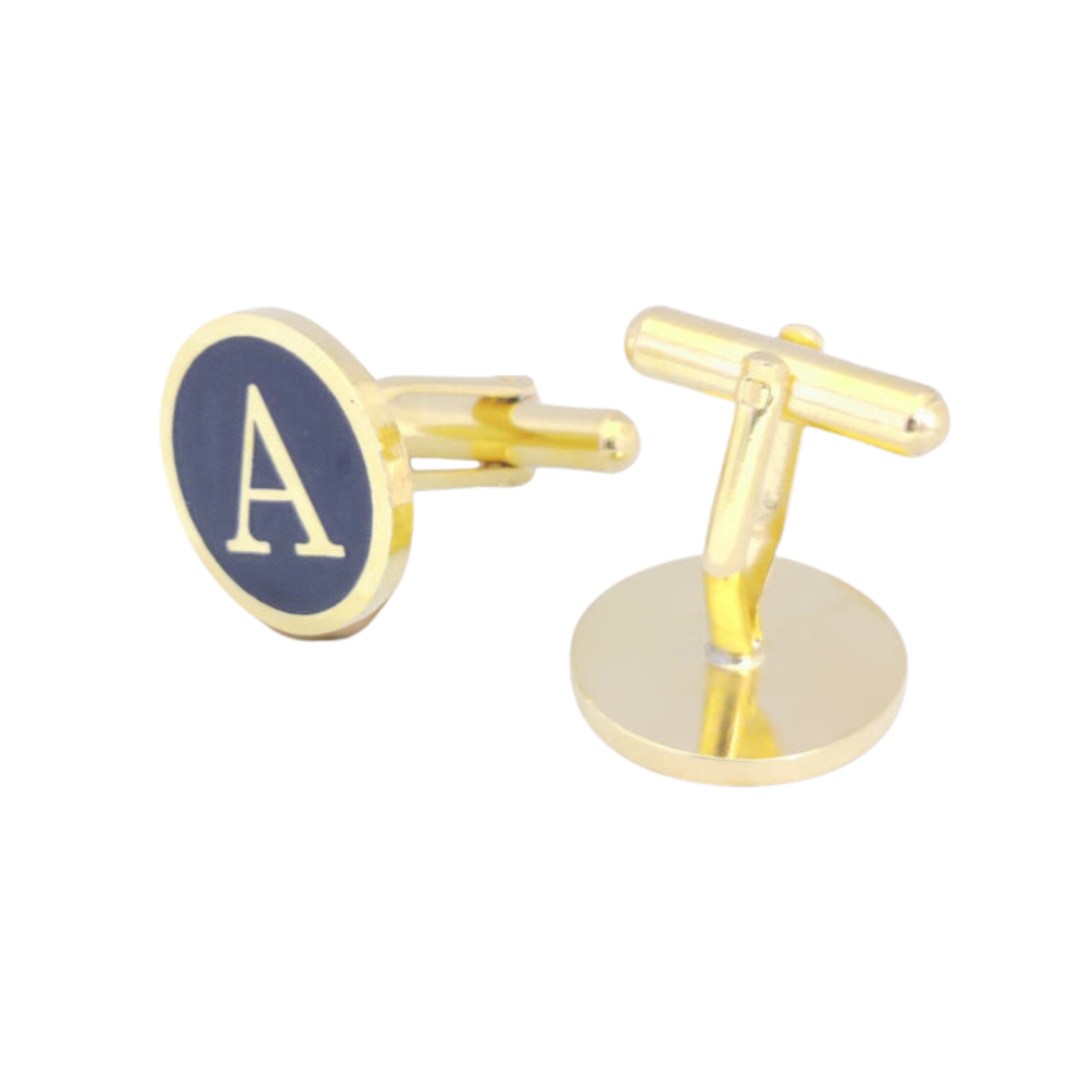 Personalized 18K Gold Plated Alphabet Cufflinks | for Gifting, Wedding, Formal Wear