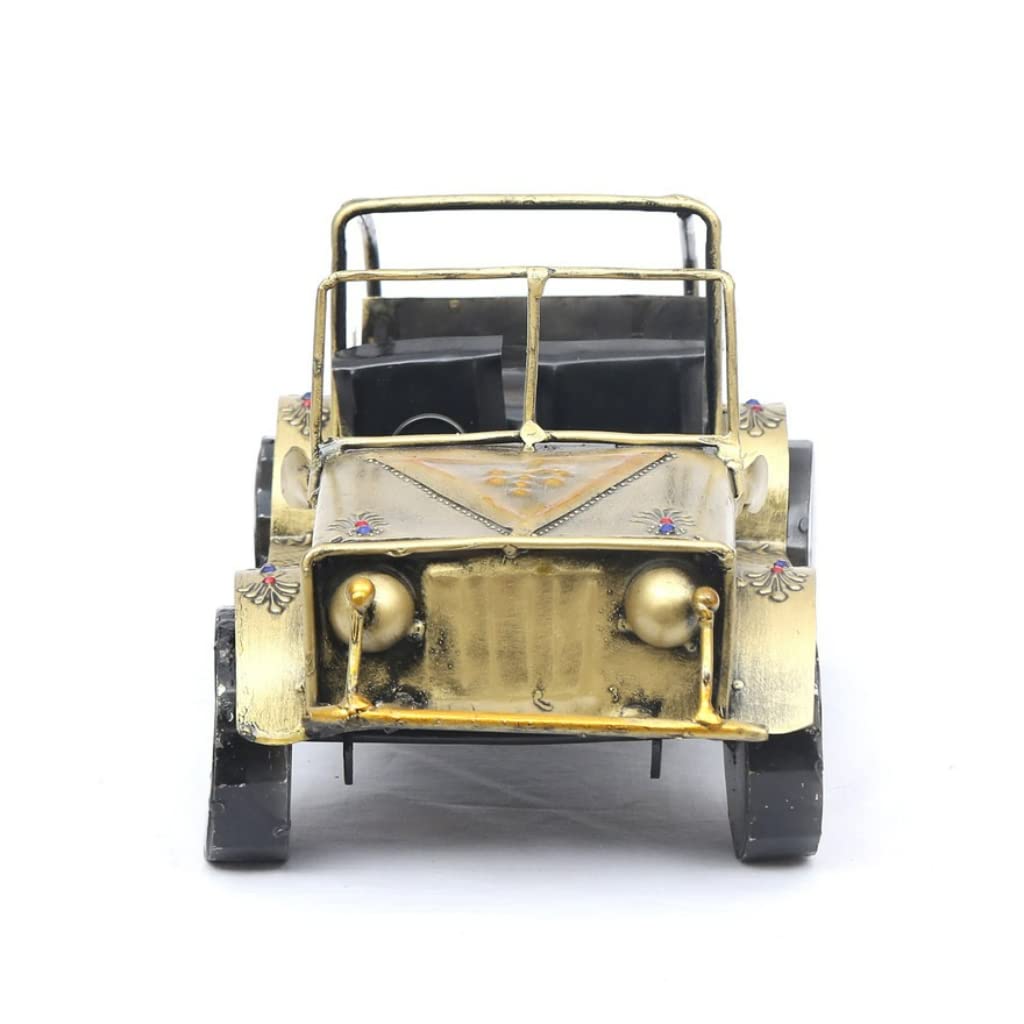 Mosaki Golden Iron Jeep Open Decor | Rustic Iron Jeep Figurine