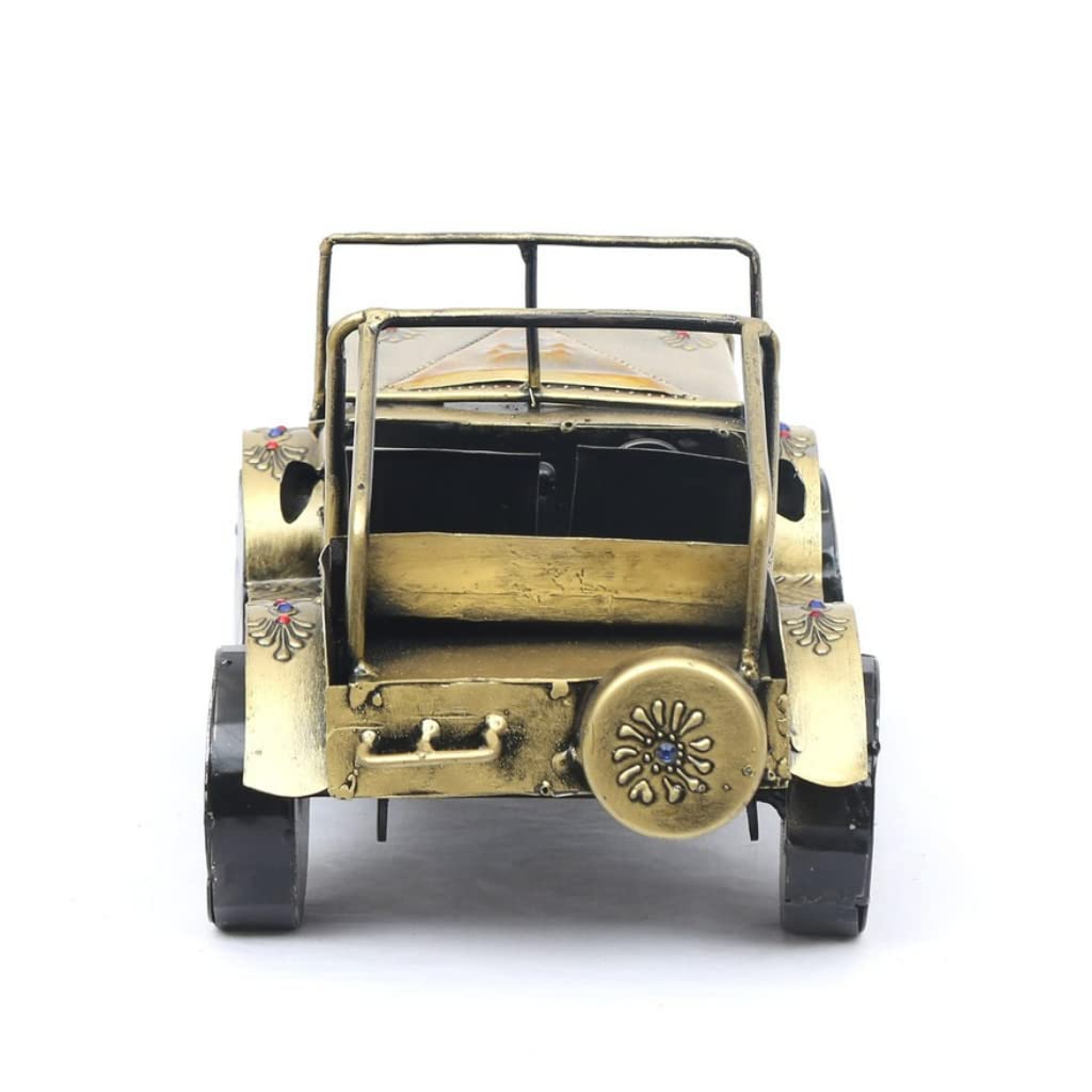 Mosaki Golden Iron Jeep Open Decor | Rustic Iron Jeep Figurine
