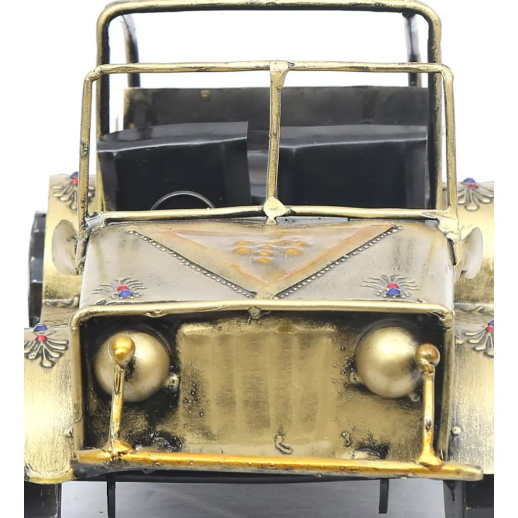 Mosaki Golden Iron Jeep Open Decor | Rustic Iron Jeep Figurine