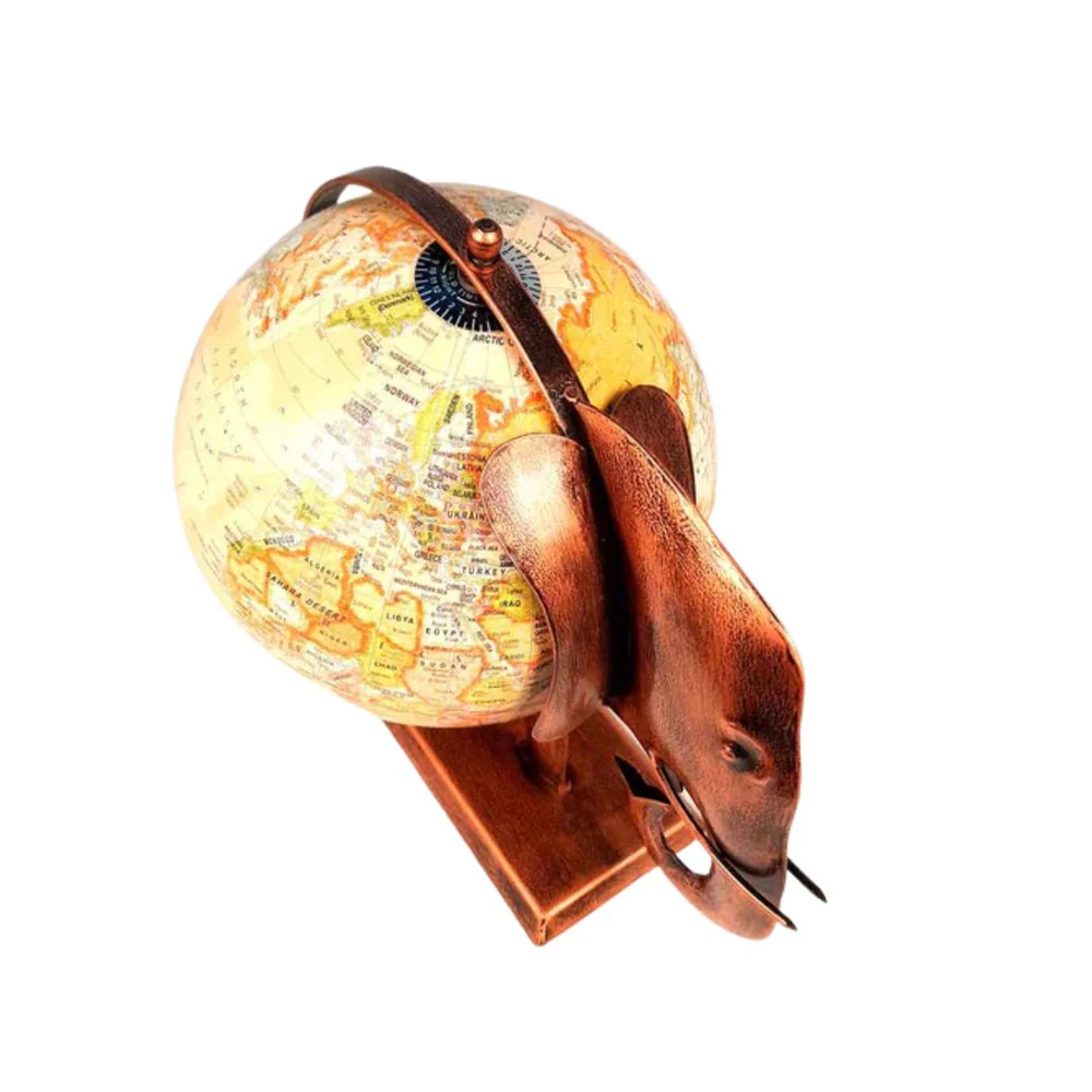 Moskai Elegant Elephant Globe Table Decor – Metallic Finish