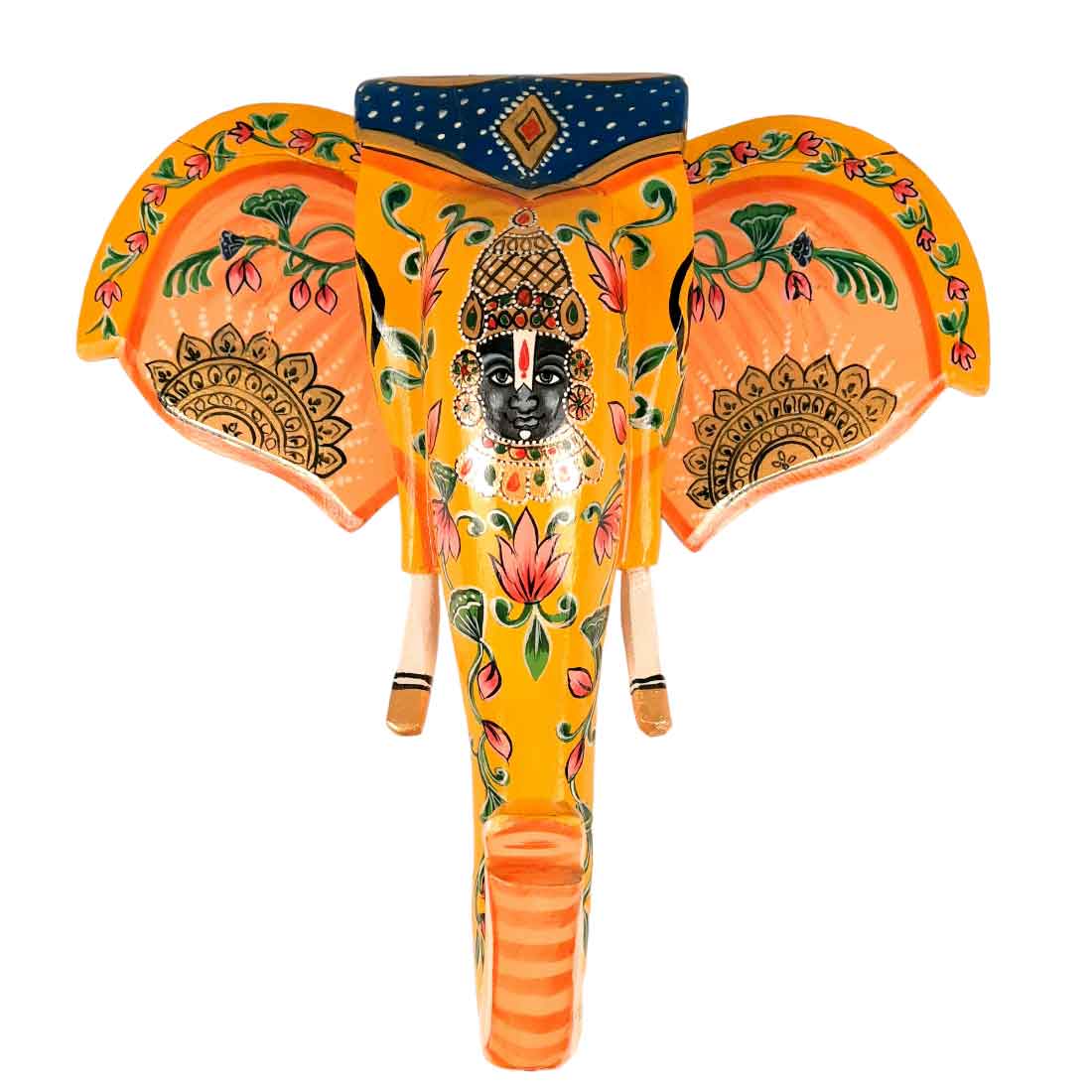 Mosaki Elephant Head Wall Hanging Bracket with Balaji Face