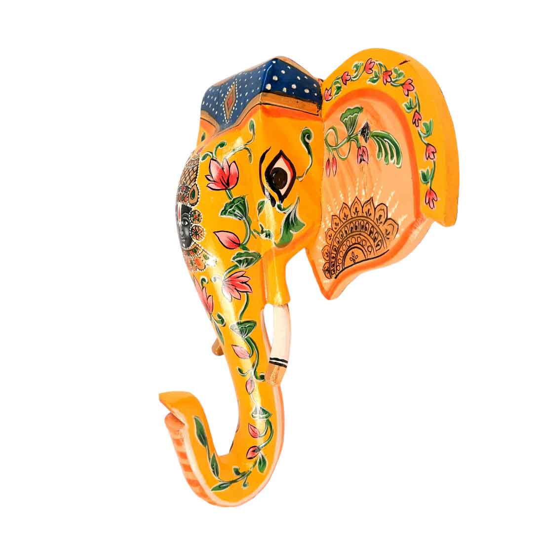 Mosaki Elephant Head Wall Hanging Bracket with Balaji Face