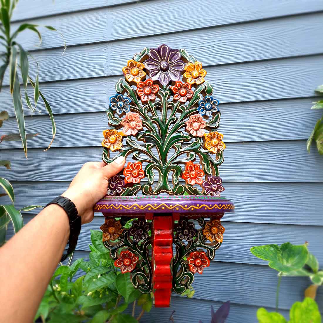 Mosaki Wooden Shelf Stands for Showpieces