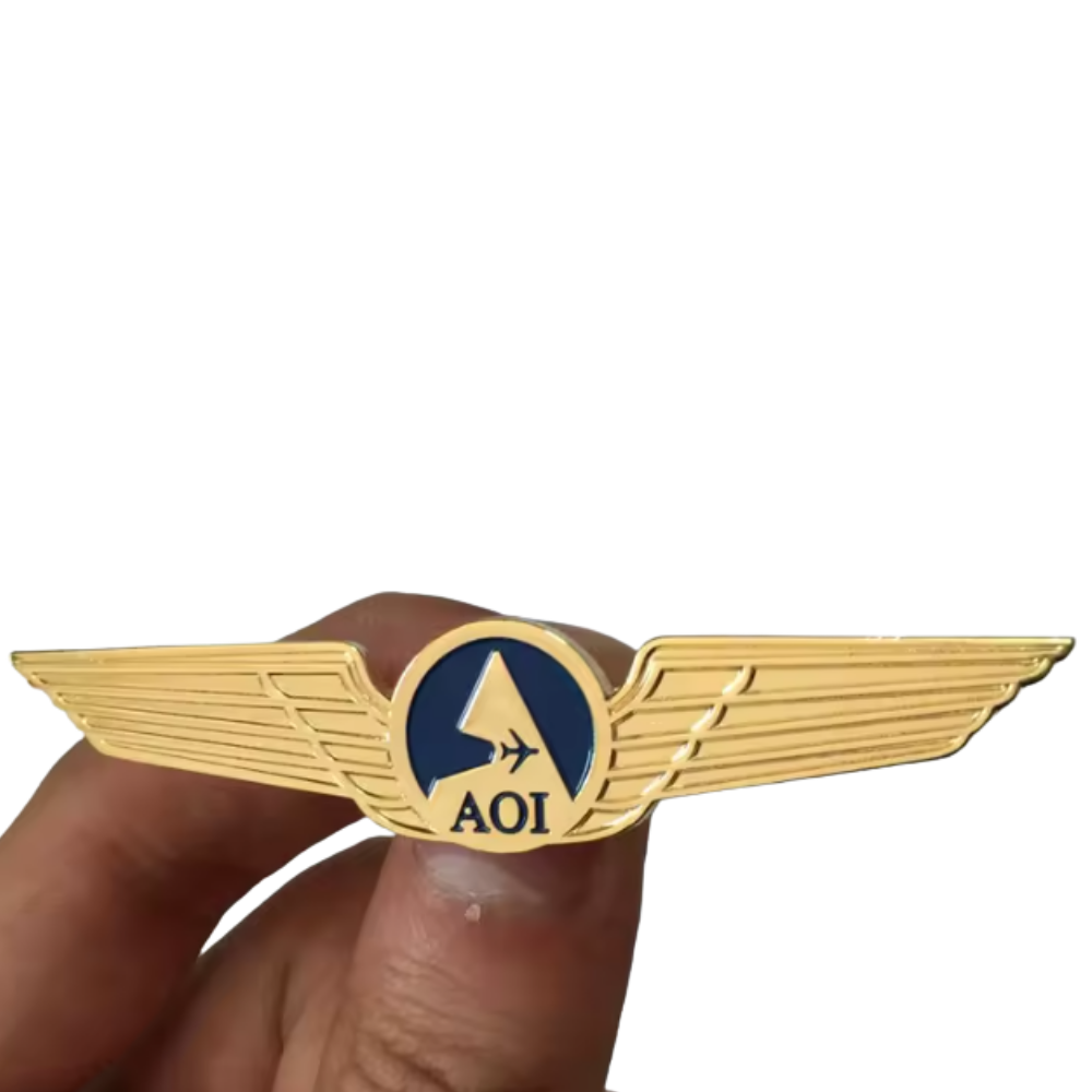 Moskai Aviation Initial Name Brooch | Personalized Pilot Brooch