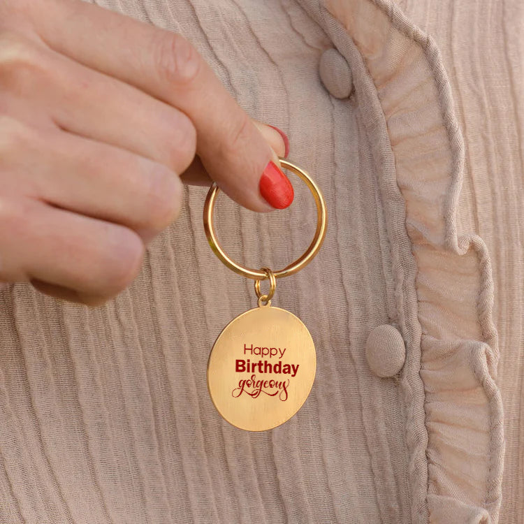 Moskai Personalised Gold Keychain for Women