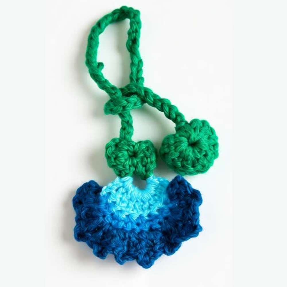 Cute Crochet Blue Bag Charm