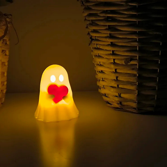 Moskai Cute Ghost with Heart 3D Printed Tea Light Holder