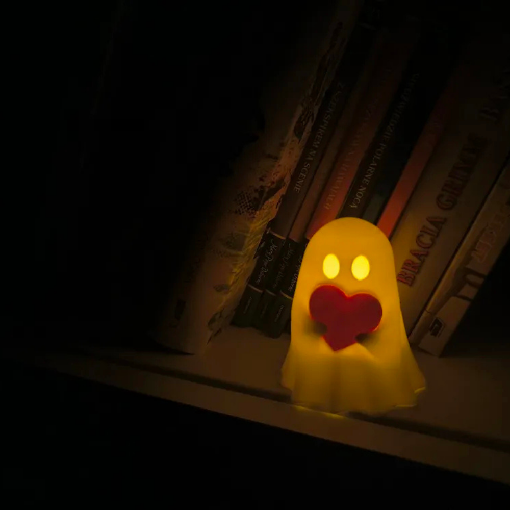 Moskai Cute Ghost with Heart 3D Printed Tea Light Holder