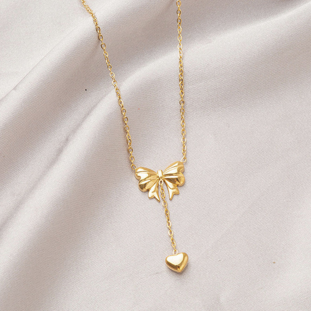 MOSKAI Gold Plated Bow Pendant | Anti Tarnish Necklace
