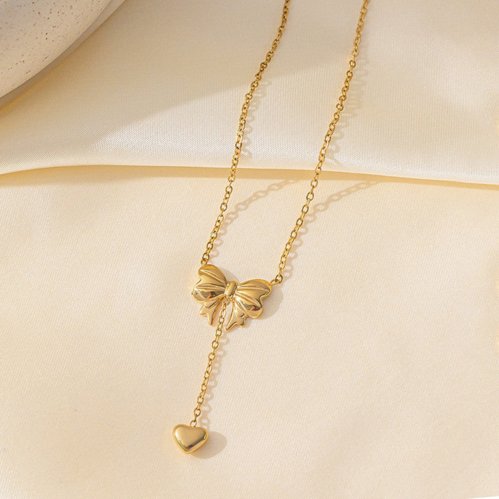 MOSKAI Gold Plated Bow Pendant | Anti Tarnish Necklace