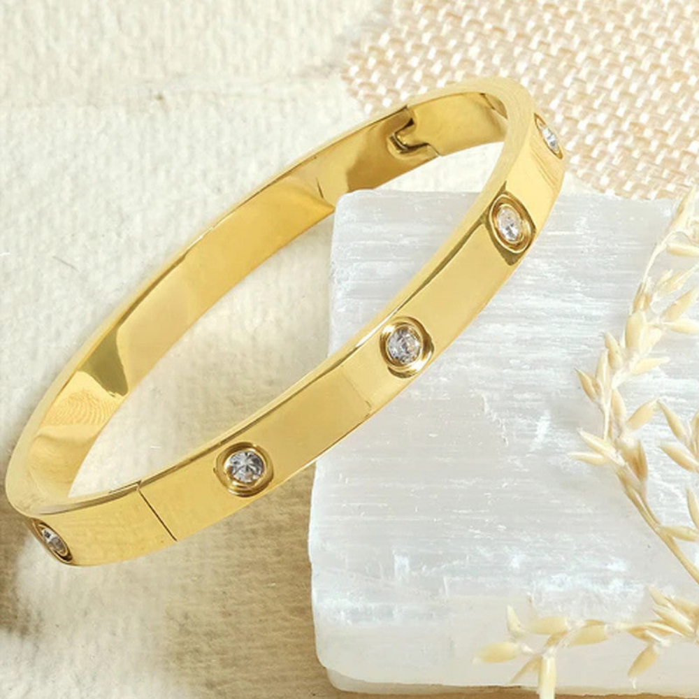 Stainless Steel Bracelet | Contemporary Gold Plated Love Design