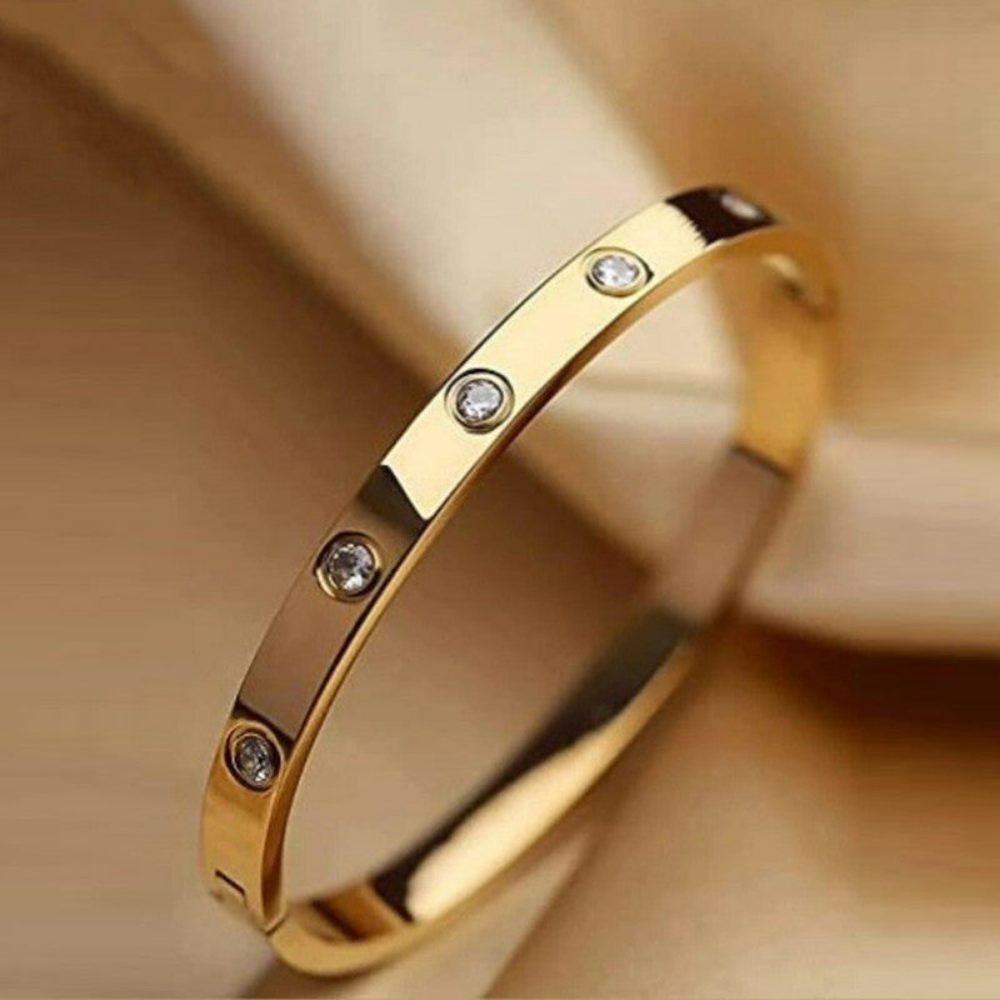 Stainless Steel Bracelet | Contemporary Gold Plated Love Design