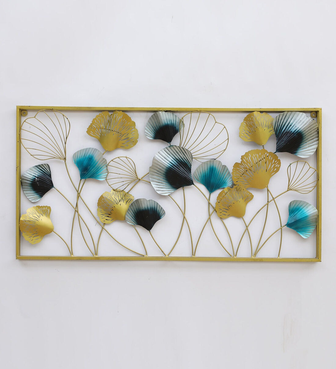 Mosaki Double Iris Metal Wall Sculpture | Handcrafted Wall Décor