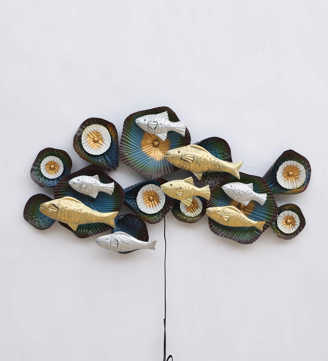 Mosaki Handmade Fish & Flora 3D Metal Wall Art