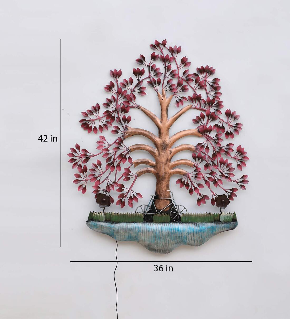 Moskai LED Wall Art – Metal Cycle Tree Wall Hanging