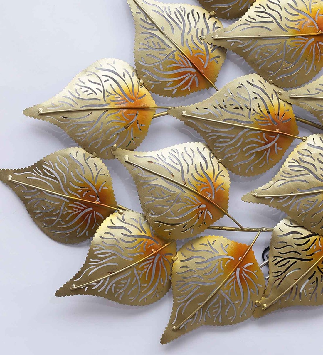 Moskai LED Metal Tree Wall Hanging – Handcrafted Golden Iron Tree Wall Decor