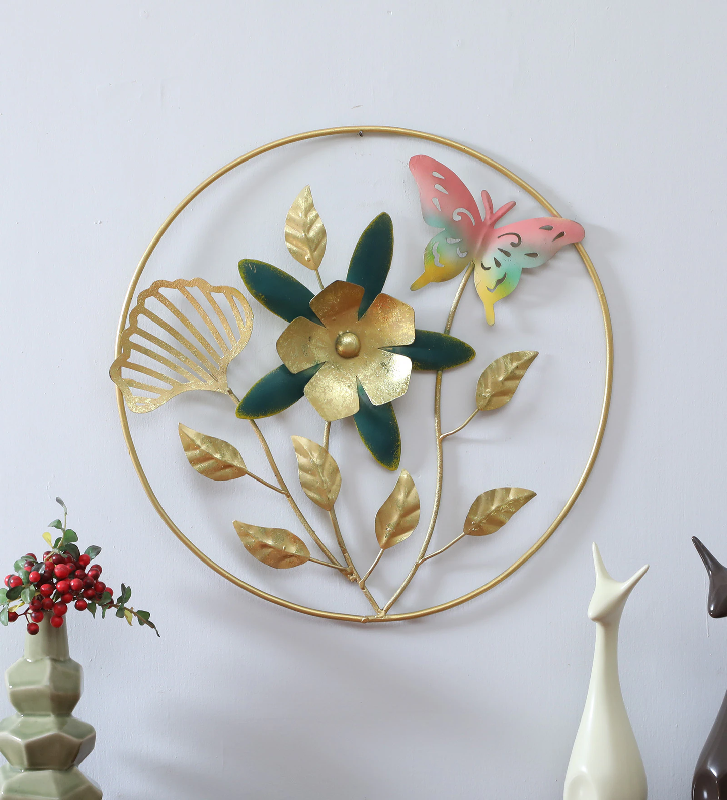 Moskai Artistic Metal Floral Wall Hanging for Home