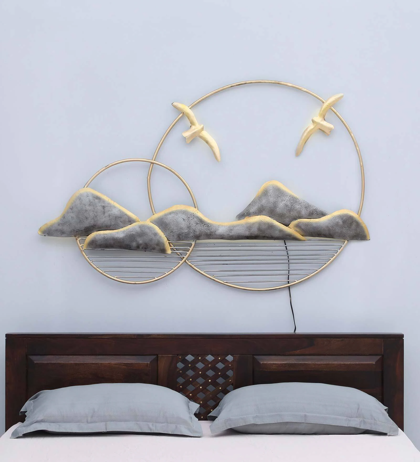 Mosaki Bird Circle Wall Art | Handcrafted Metal Wall Decor