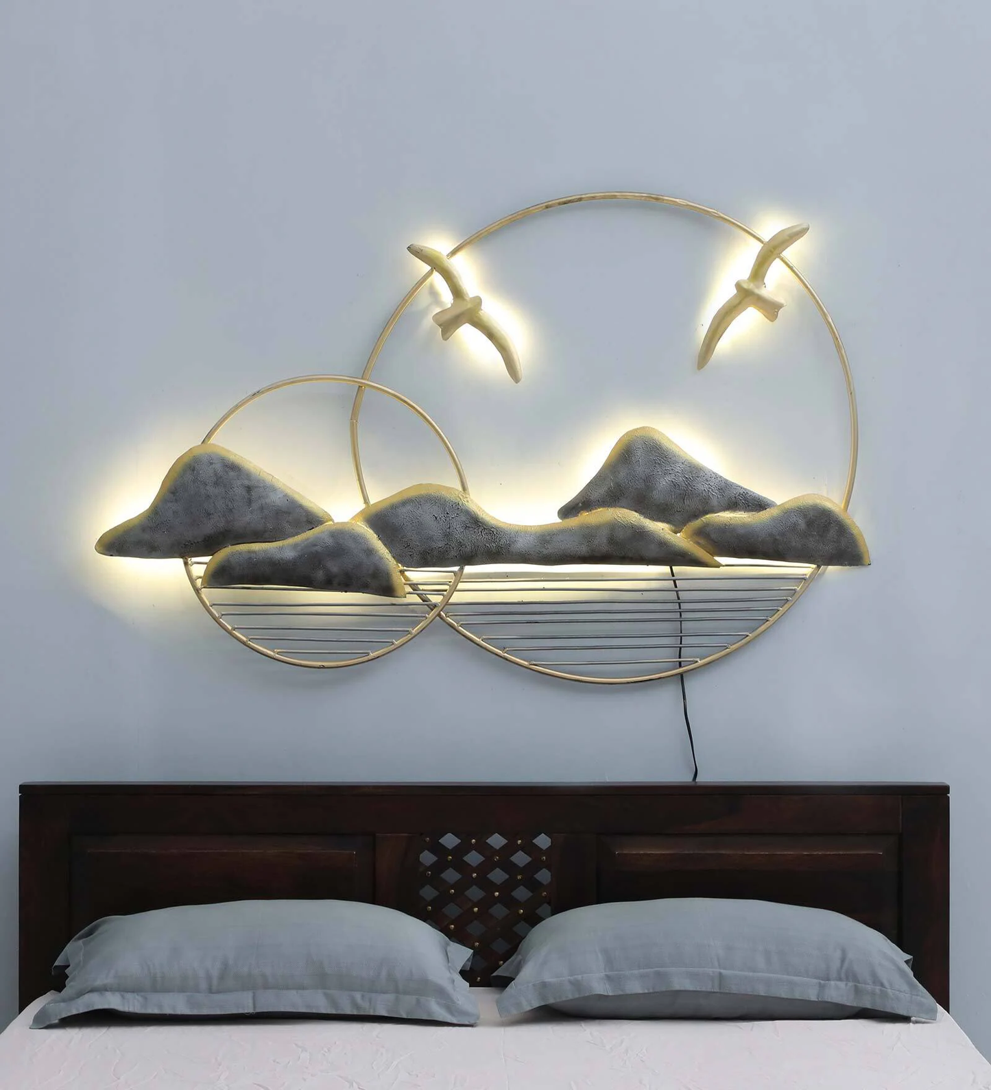 Mosaki Bird Circle Wall Art | Handcrafted Metal Wall Decor