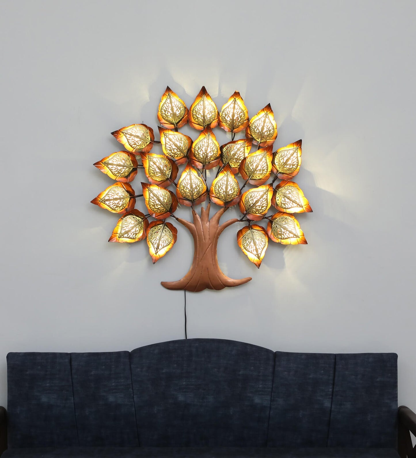 Mosaki LED Tree Metal Wall Art | Illuminated Wall Hanging for Home Decor