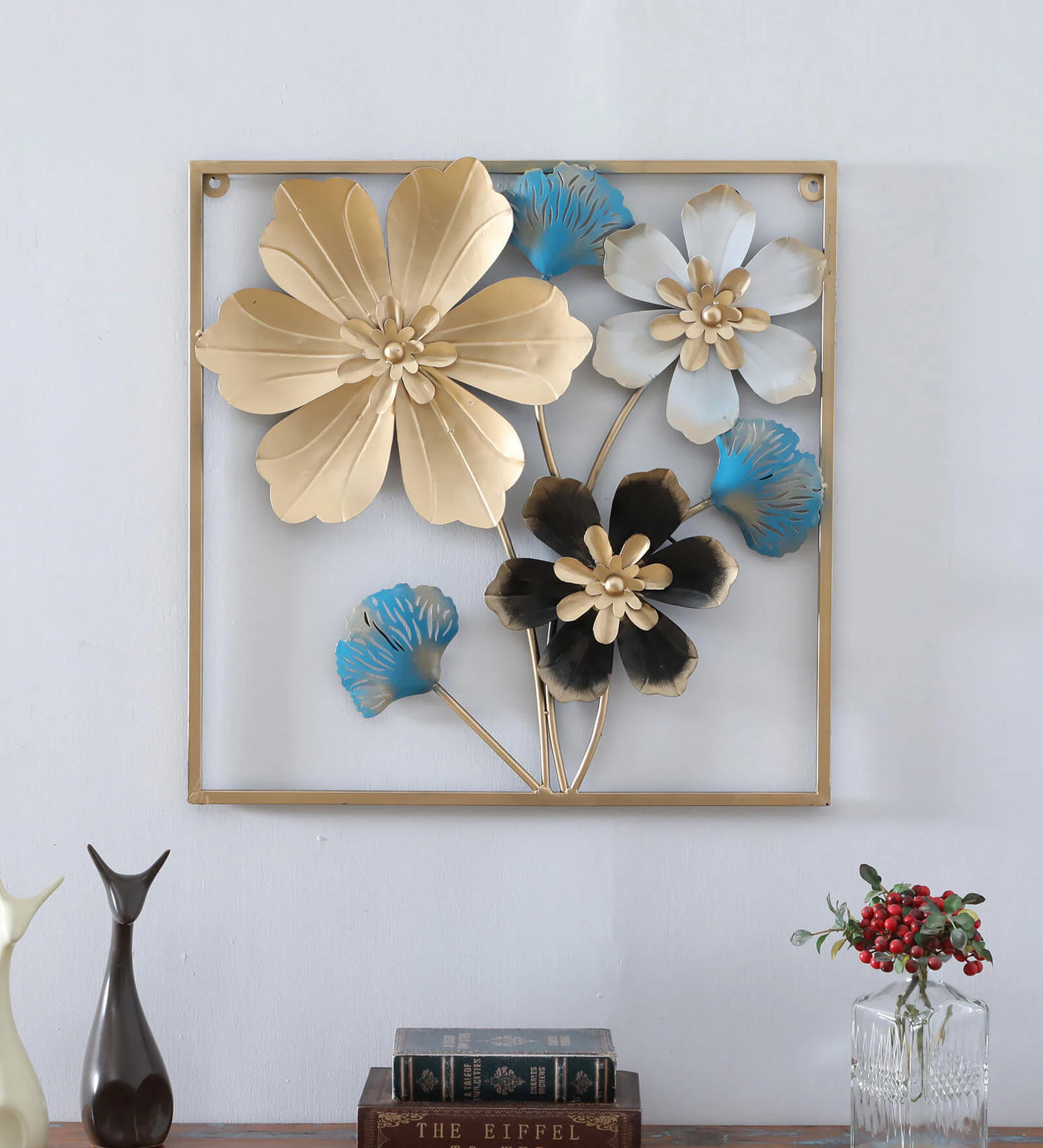 Moskai Flower Wall Decor - Handcrafted Metal Floral Wall Hanging
