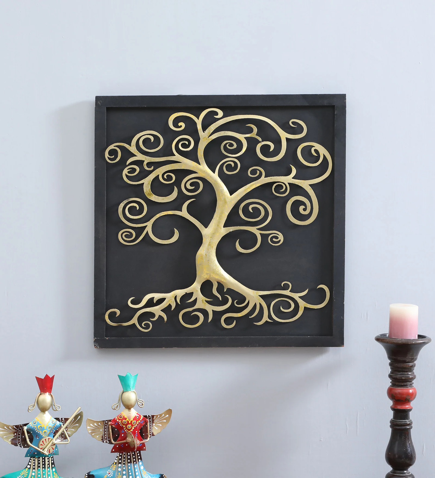 Mosaki Wooden Tree Wall Decor | Handcrafted Tree Shaped Wall Art