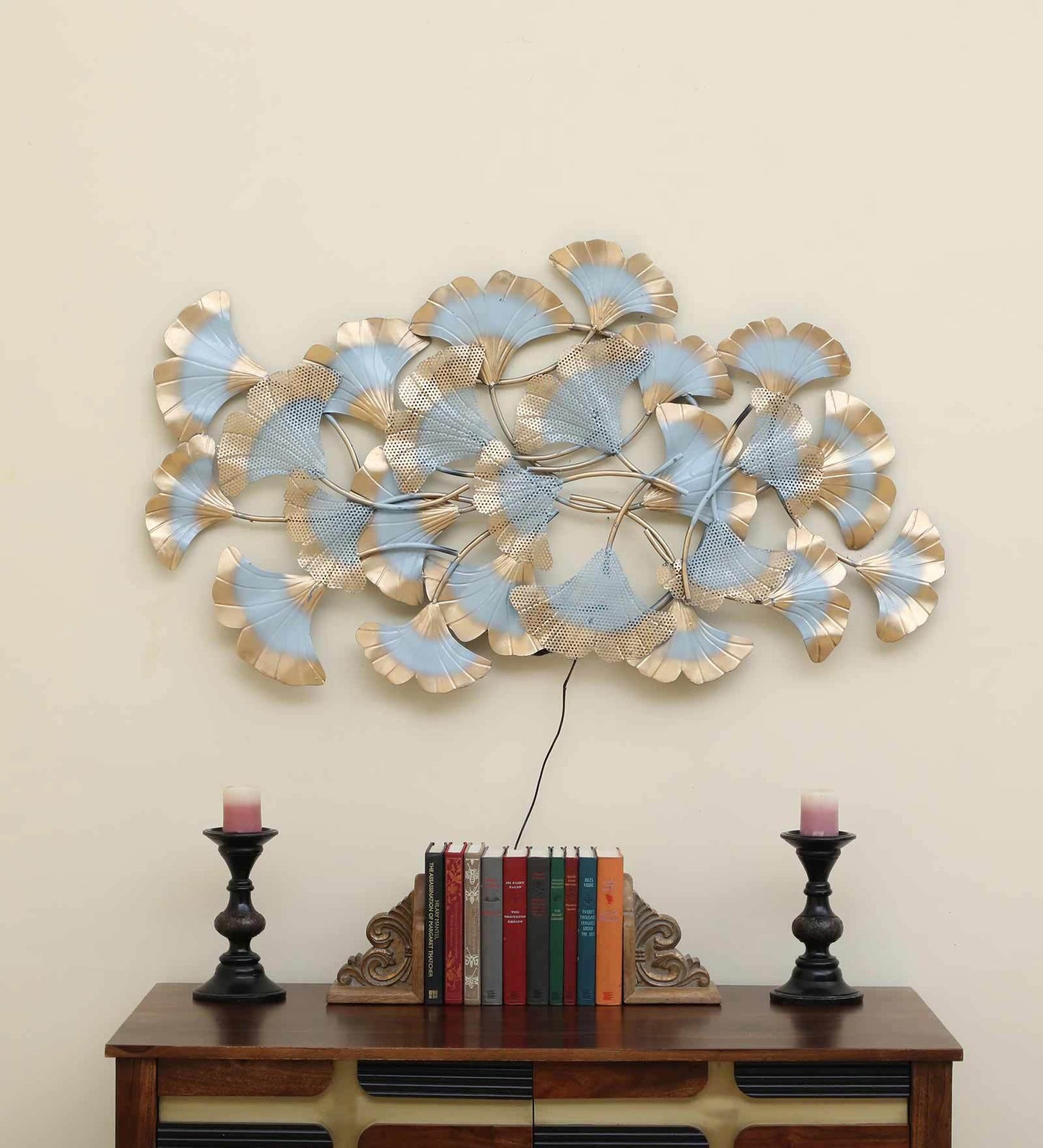 Mosaki NEW ZARA Metal Flowers Wall Art with LED | Handcrafted Decorative Wall