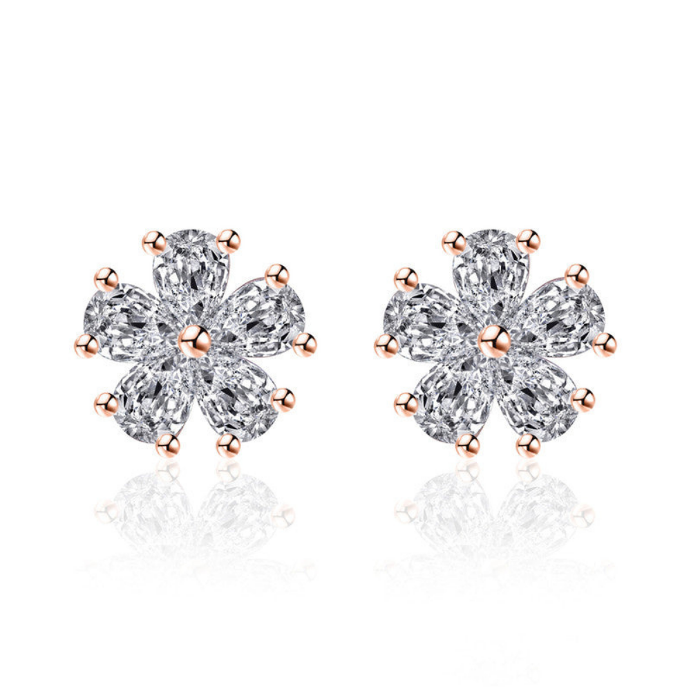 MOSKAI Diamond Stud Earrings Gold Finish | Elegant Daily Wear Jewelry