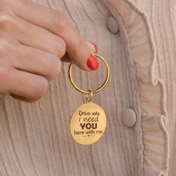Moskai Personalised Gold Keychain for Men with Name & Motivational Quote