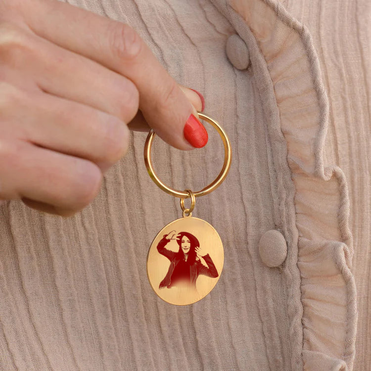 Moskai Personalised Gold Keychain for Women