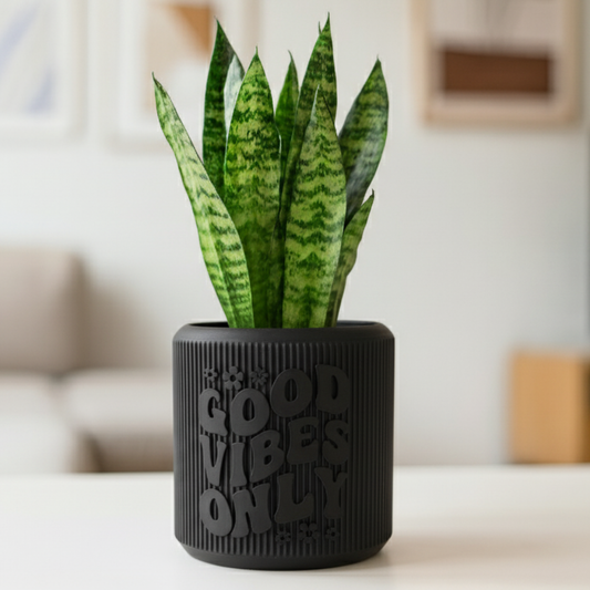Moskai “Good Vibes Only” 3D Printed Planter | Eco-Friendly Gift for Him or Her