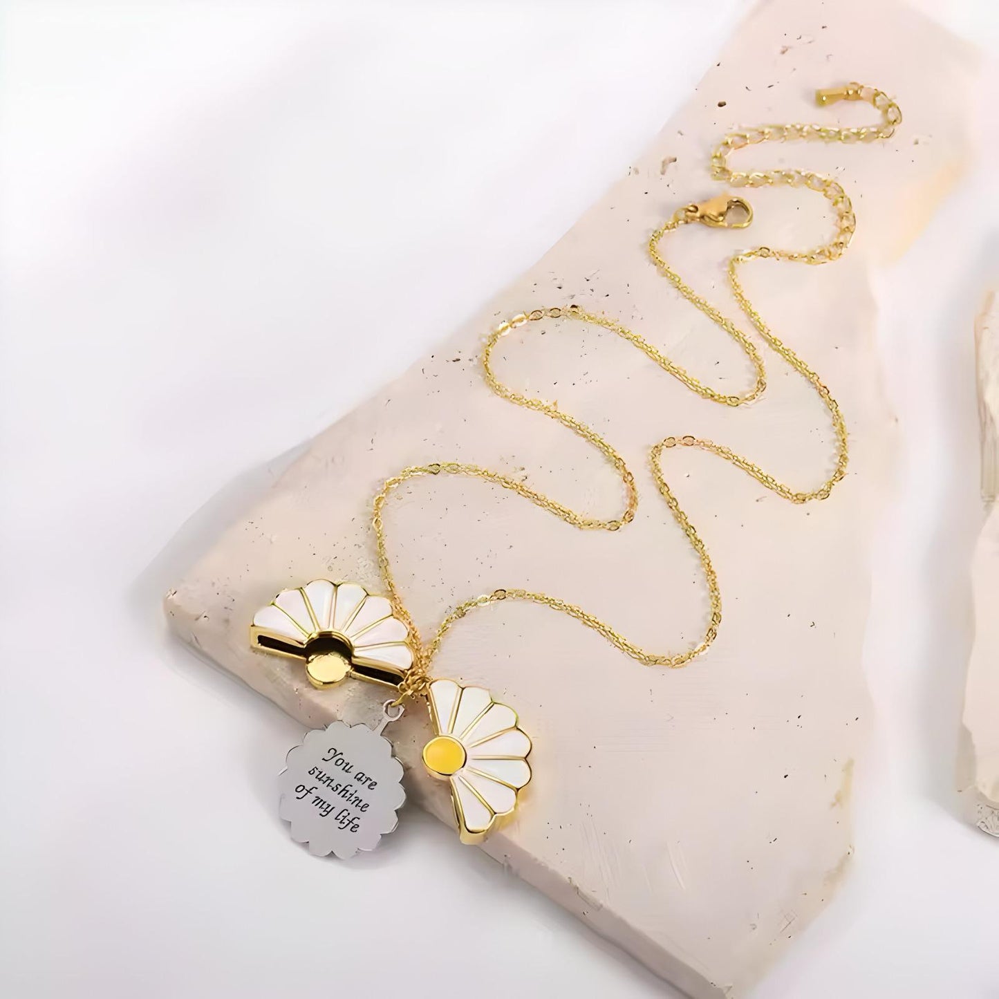 Personalized Hidden Secret Message Daisy Locket Necklace