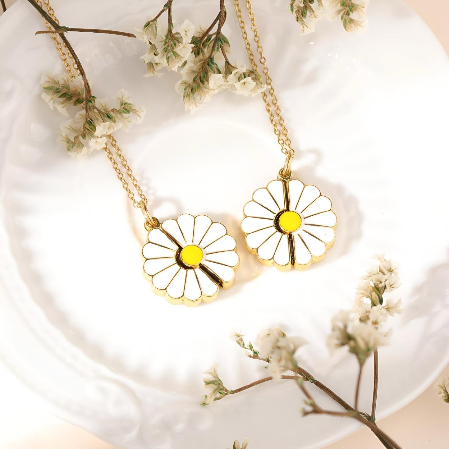 Personalized Hidden Secret Message Daisy Locket Necklace