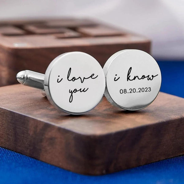 Engraved Personalized Cufflinks – Custom Gift for Men