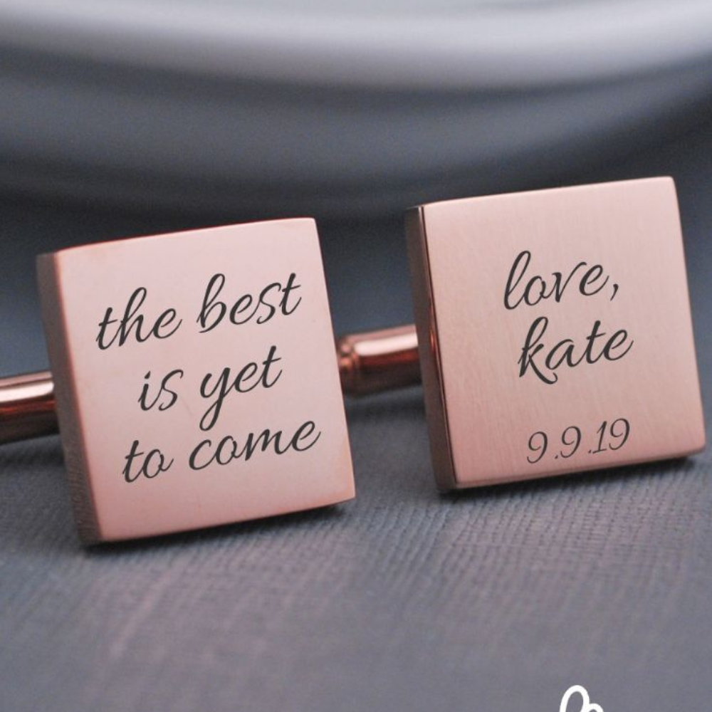 Square Personalized Cufflinks – Custom Groomsmen Gift