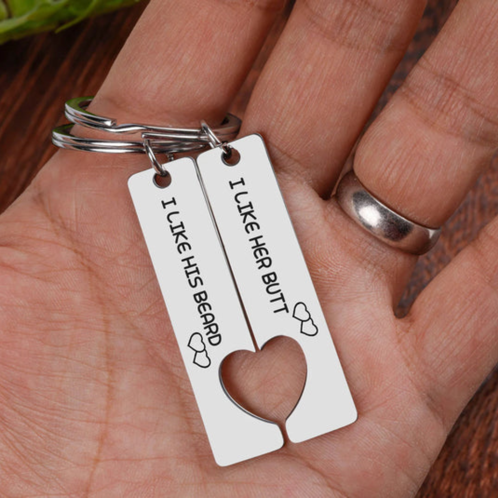 Personalised Couple Keychain with Date & Initials | Romantic Gift