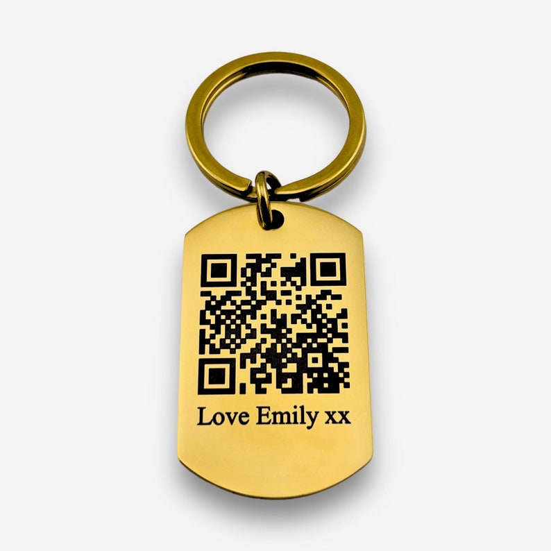 Personalised QR Code Keychain with Custom Text | Secret Message Gift