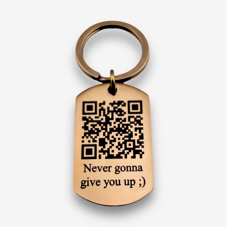 Personalised QR Code Keychain with Custom Text | Secret Message Gift